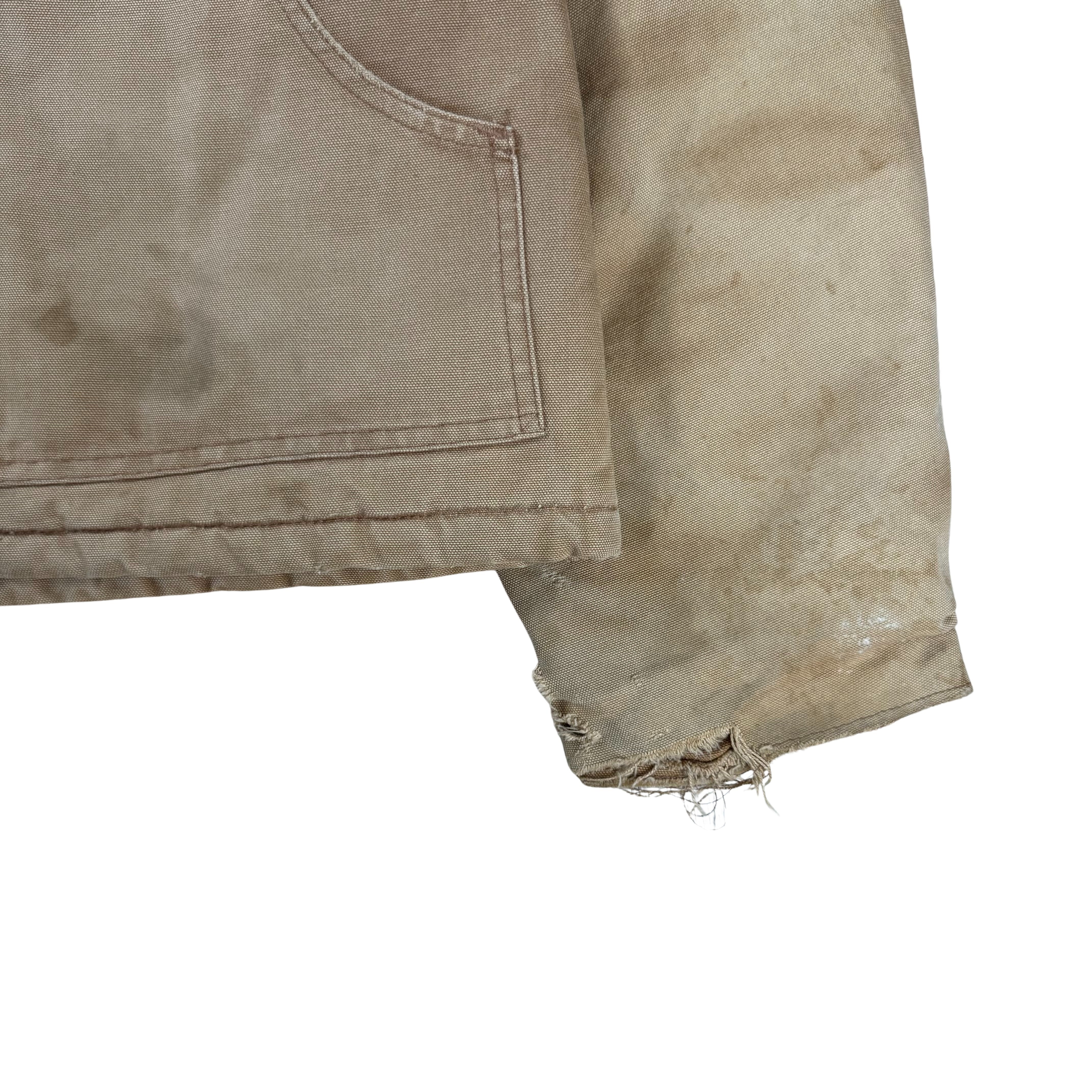 Vintage Carhartt Chore Jacket Hooded 90s Faded - L