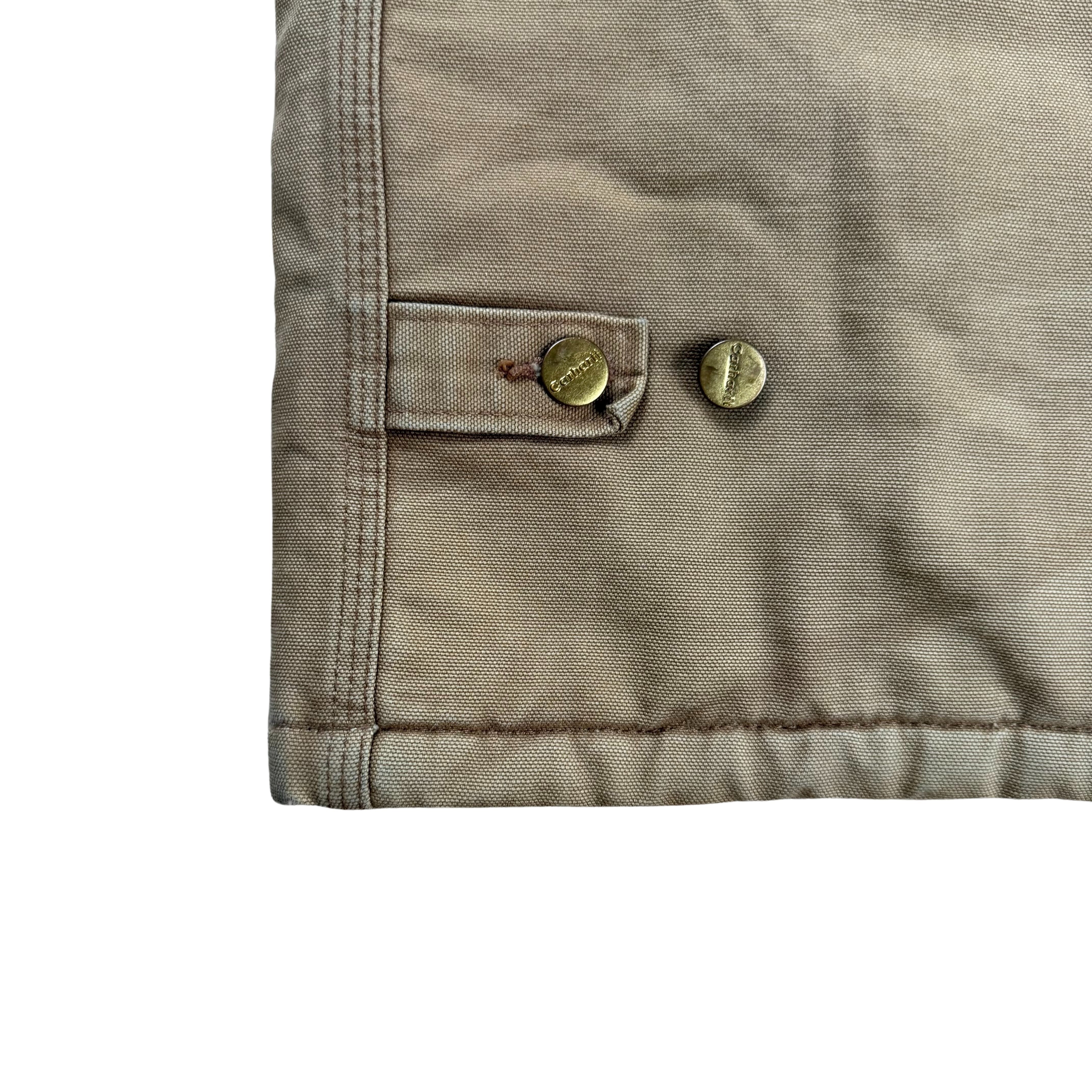 Vintage Carhartt Chore Jacket Hooded 90s Faded - L