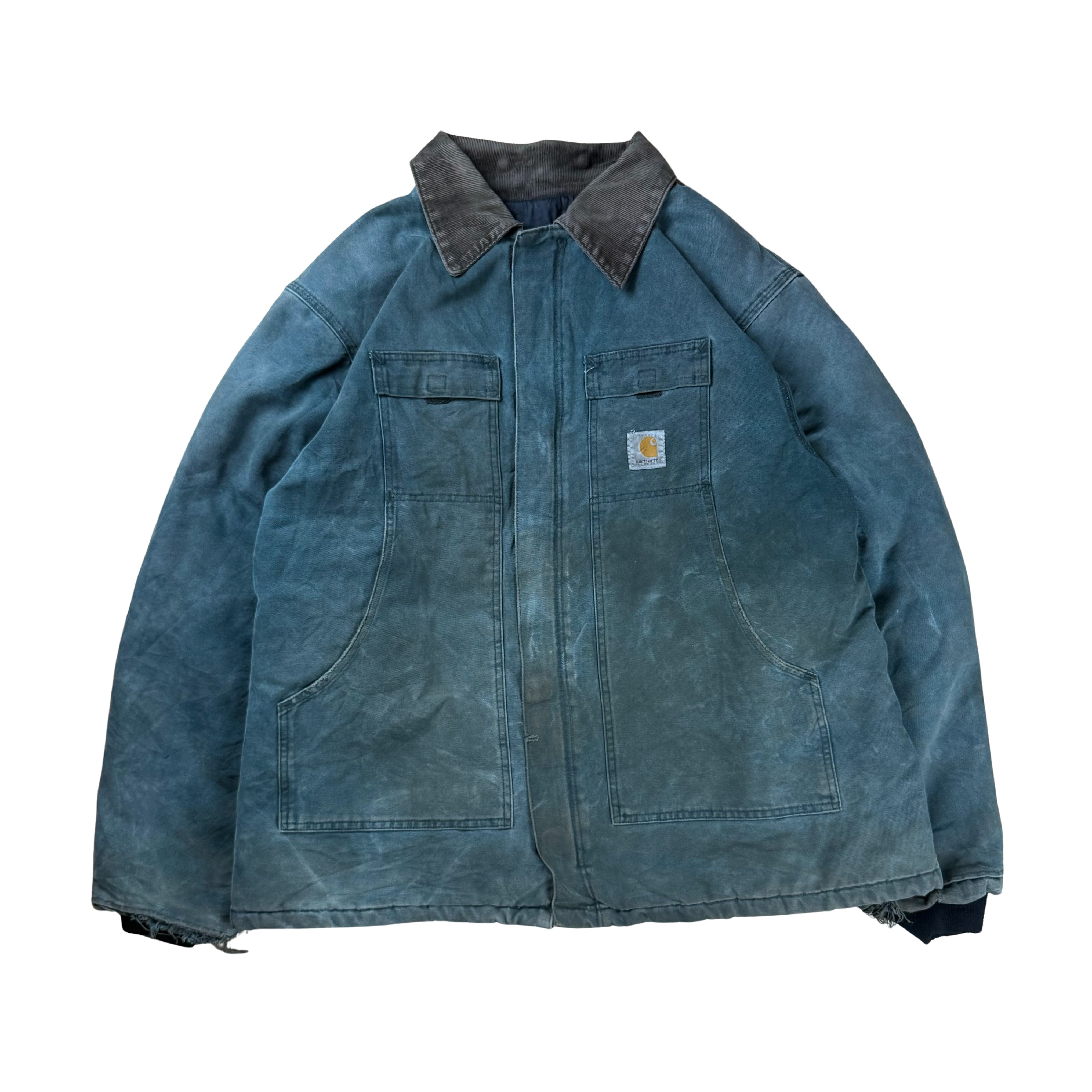 Vintage Carhartt Chore Jacket 90s Faded  - XL