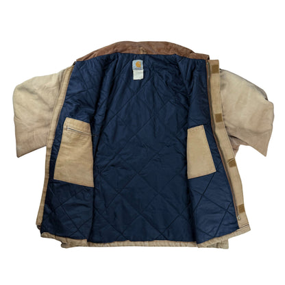 Vintage Carhartt Chore Jacket Hooded 90s Faded  - L