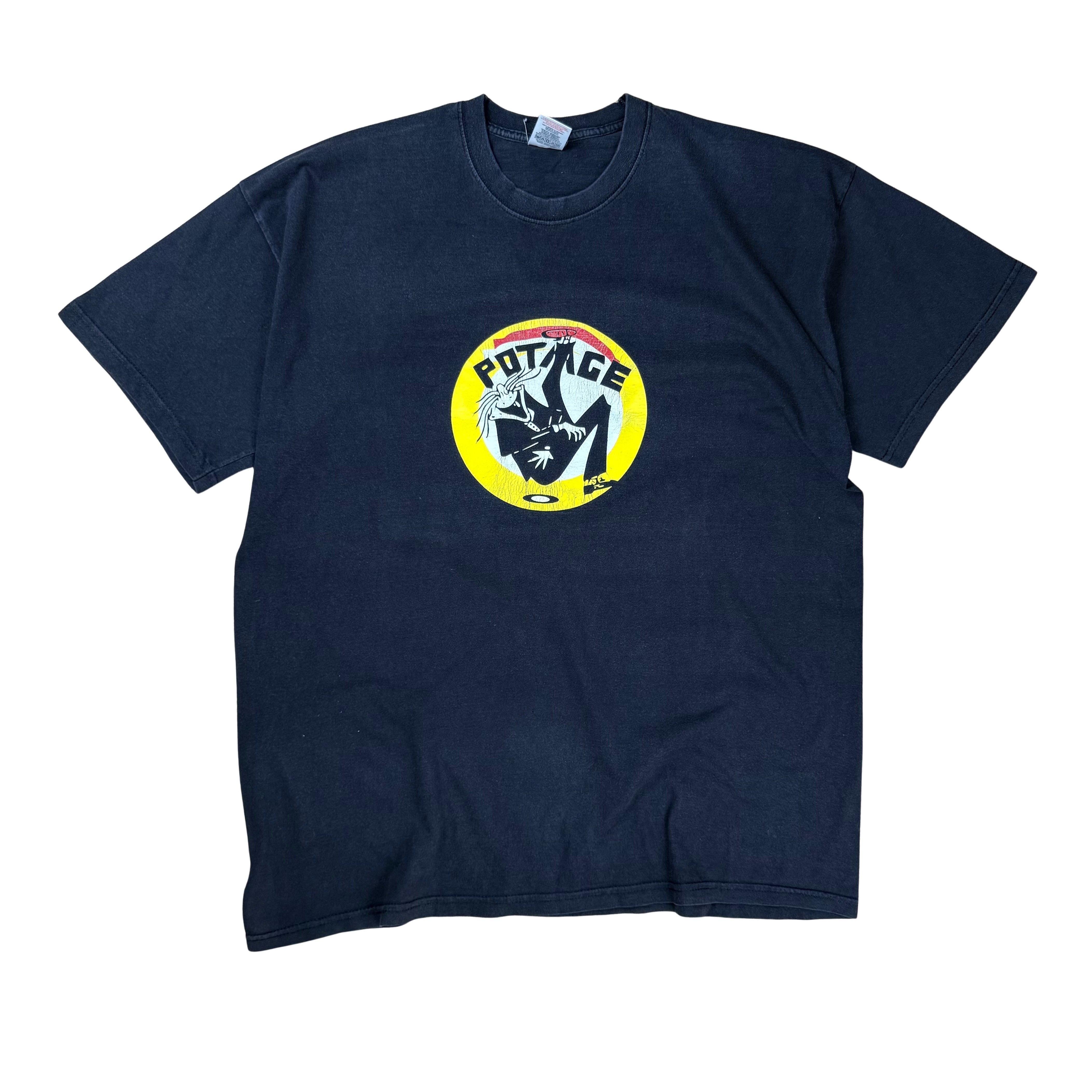Vintage 90s Washed Black T-Shirt  - XL