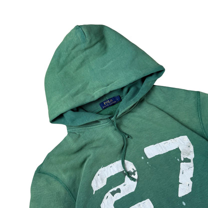 Vintage Washed Green Ralph Lauren College Hoodie  - L